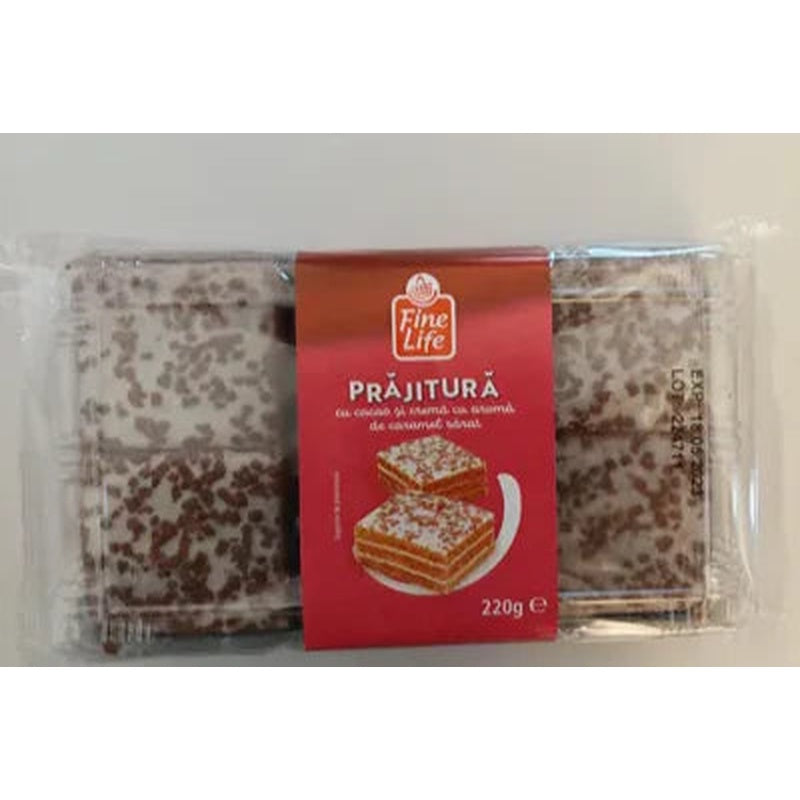 Fine Life Prajitura Cacao si Crema Aroma de Caramel Sarat 220 g