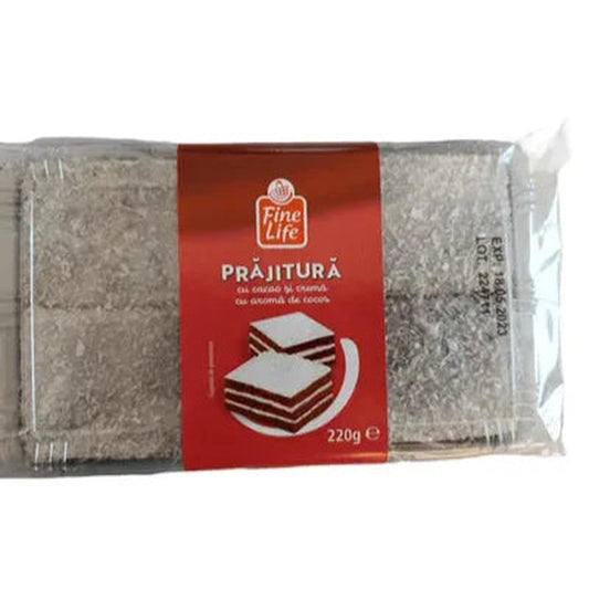 Fine Life Prajitura Cacao si Crema cu Aroma de Cocos 220 g