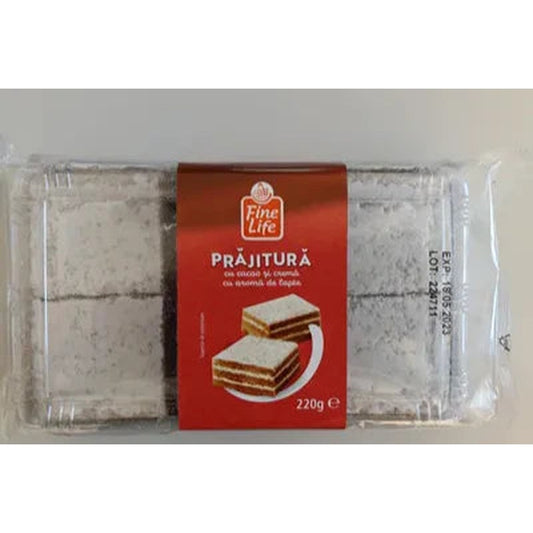 Fine Life Prajitura Cacao si Crema cu Aroma de Lapte 220 g