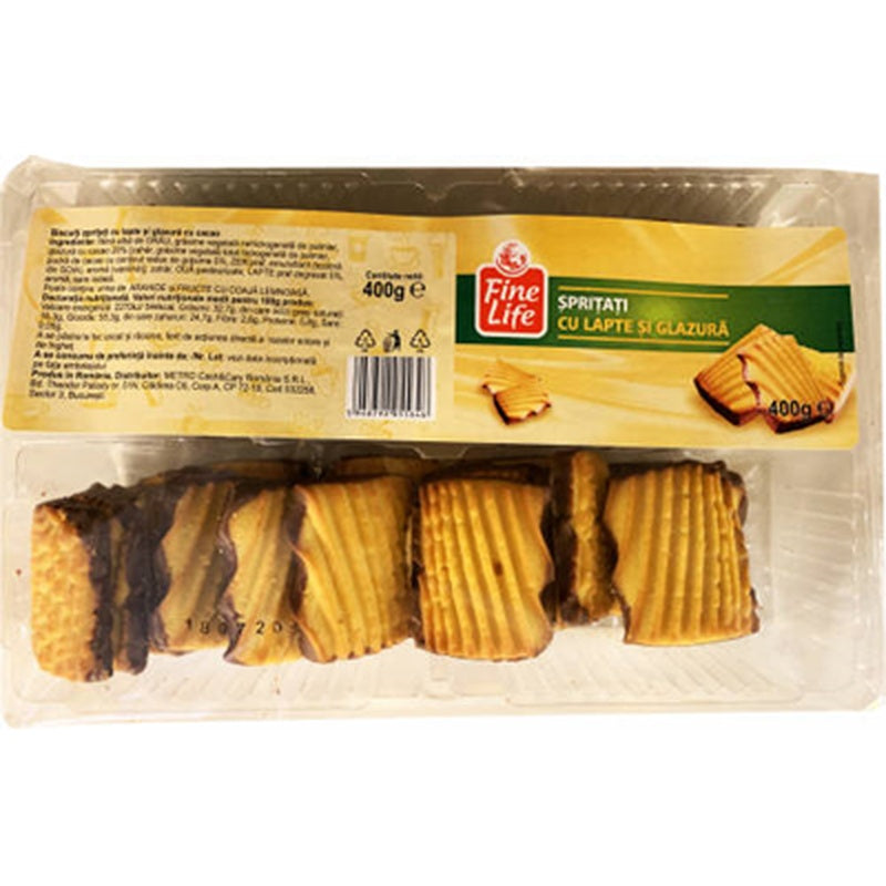 Fine Life Spritati Glazurati cu Lapte 400 g