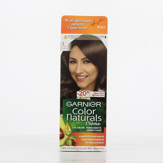 GARNIER COLOR NATURALS Vopsea de Par Nuanta 3 - Saten Inchis 100 ml