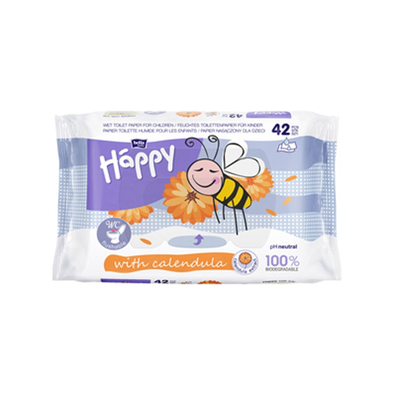 HAPPY Hartie Igienica Umeda cu Extract de Galbenele 42 bucati