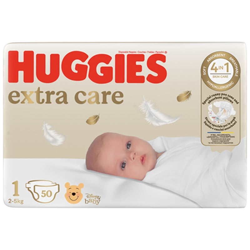 HUGGIES 50 Scutece Extra Care Nr. 1 2-5 Kg
