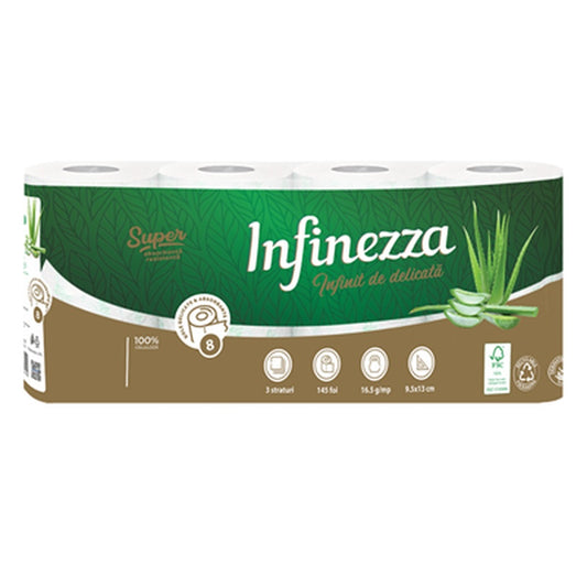 INFINEZZA Hartie Igienica Aloe 3 Straturi 8 role