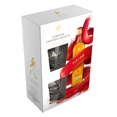 JOHNNIE WALKER RED LABEL Blended Scotch Whisky 40% SGR 0,7 L + 2 Pahare - WALTI