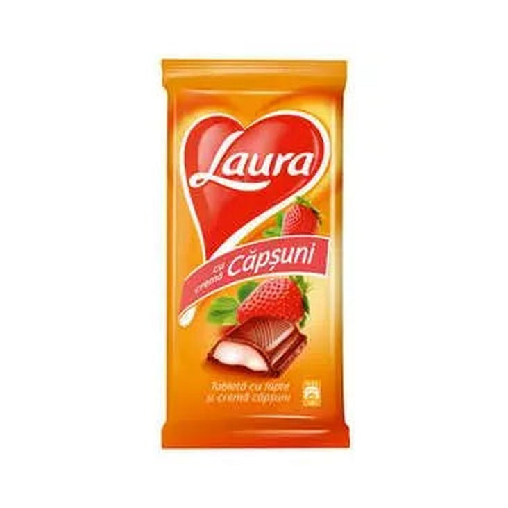 LAURA Ciocolata cu Lapte si Crema de Capsuni