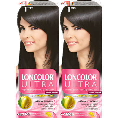LONCOLOR ULTRA Vopsea de Par Nuanta 1 Negru 2 x 100 ml