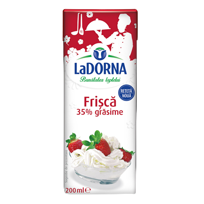 LaDORNA Smantana UHT pentru Frisca 35% Grasime 200 ml