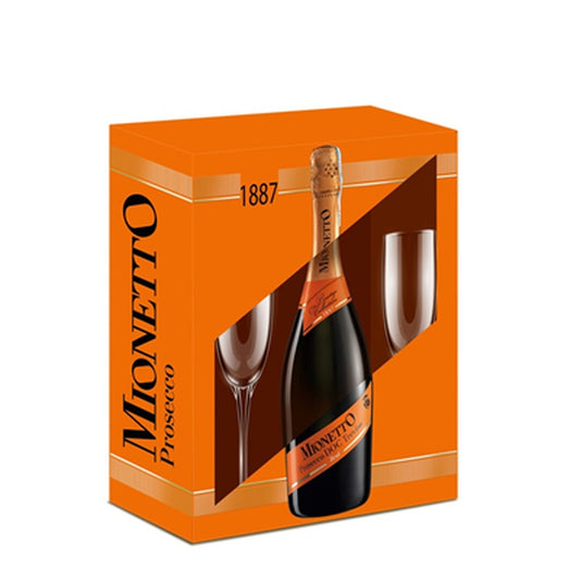MIONETTO Prosecco Pachet cu 2 Pahare SGR 0,75 L