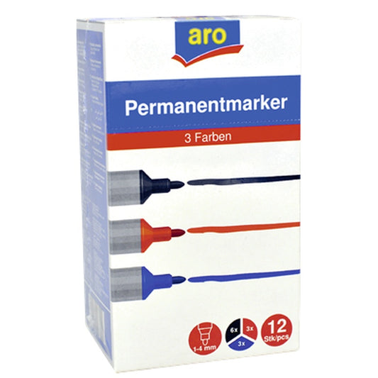 Marker Permanent Diverse Culori 12 bucati