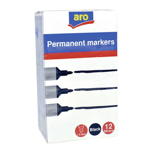 Marker Permanent Negru 12 bucati