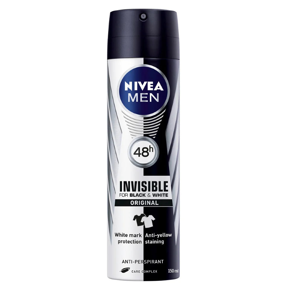 NIVEA Deodorant Spray Men Black & White Invisible Power 150 ml - WALTI