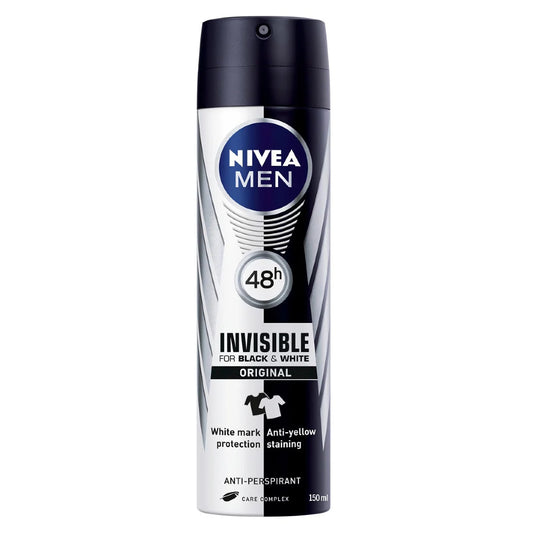NIVEA Deodorant Spray Men Black & White Invisible Power 150 ml - WALTI