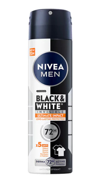 NIVEA Deodorant Spray Men Black & White Ultimate Impact 150 ml - WALTI