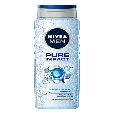 NIVEA Men Pure Impact Gel Dus 500 ml - WALTI