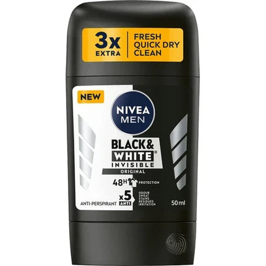 NIVEA Deodorant Stick Masculin Alb & Negru Original 50 ml