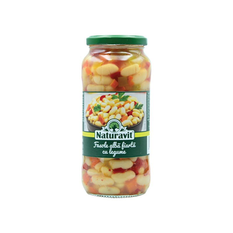 Naturavit Fasole Alba Fiarta cu Legume 540 g