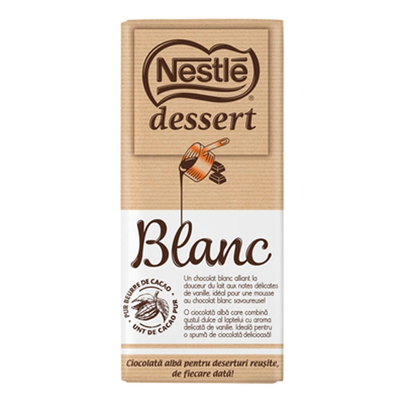 Nestle dessert Ciocolata Alba pentru Deserturi 170 g