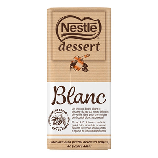 Nestle dessert Ciocolata Alba pentru Deserturi 170 g
