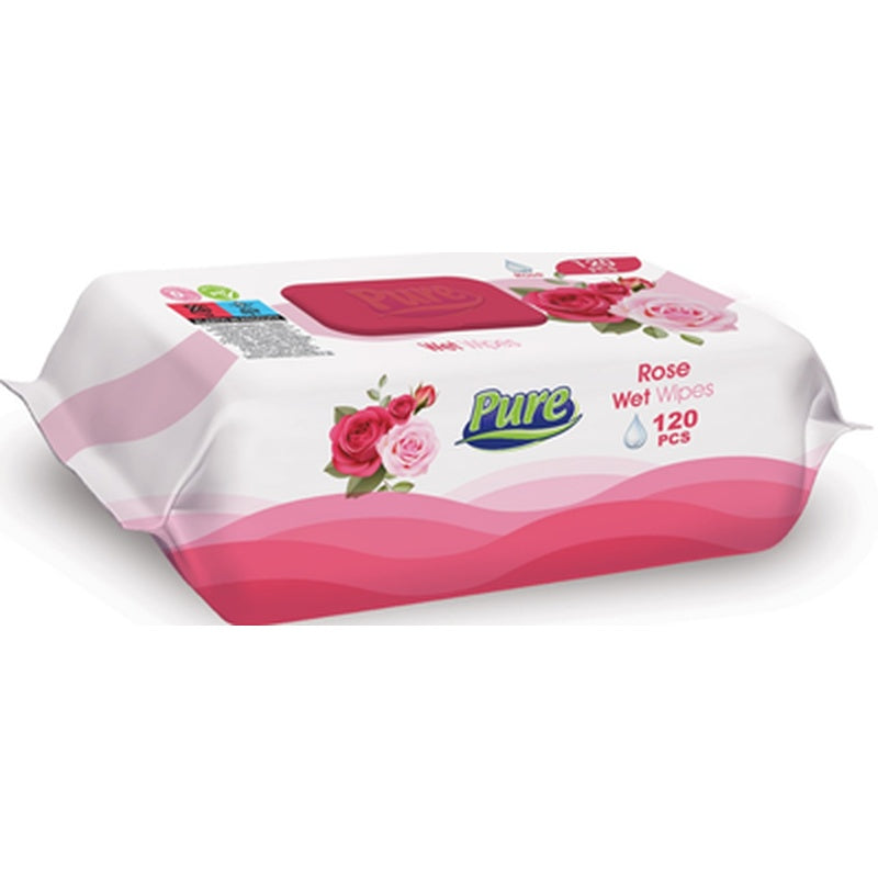 PURE PREMIUM 120 Servetele Umede Trandafir