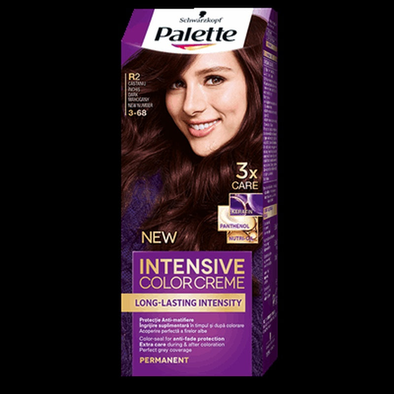 Palette INTENSIVE COLOR CREME Vopsea de Par Nuanta R2 Castaniu Inchis 110 ml