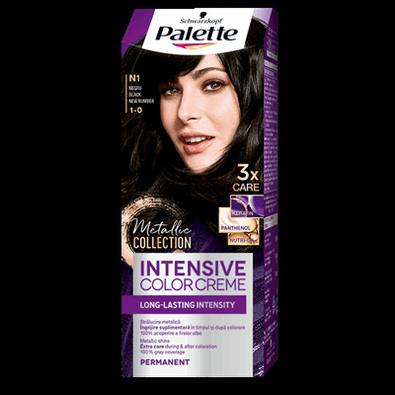 Palette Intensive Color Creme Vopsea De Par Nuanta N1 Negru 110 ml