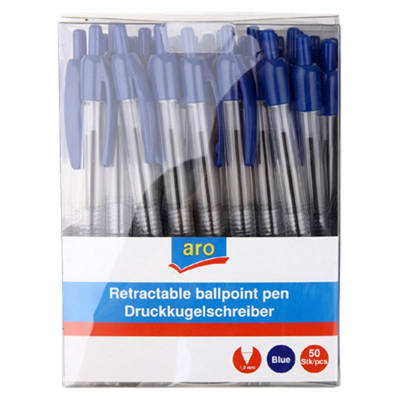 Pix Retractabil Albastru 1mm x 50 bucati