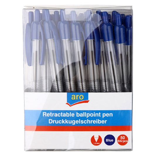 Pix Retractabil Albastru 1mm x 50 bucati