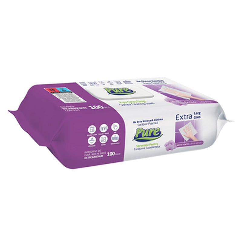 Pure Extra Clean Parfum de Orhidee 100 Servetele Suprafete