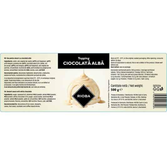 RIOBA Topping Ciocolata Alba 500 g