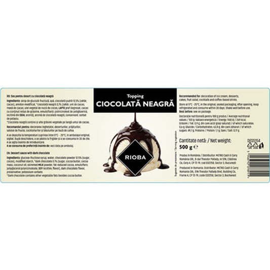 RIOBA Topping Ciocolata Neagra 500 g