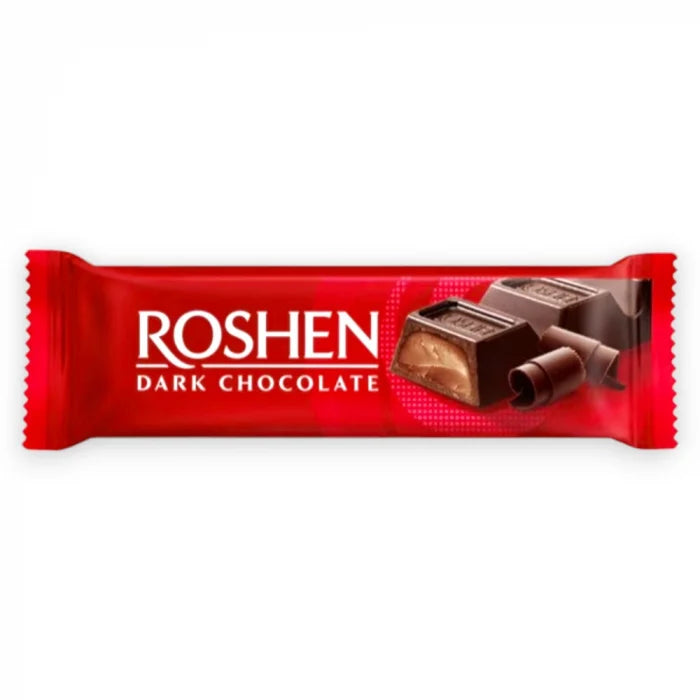 ROSHEN Baton de Ciocolata Neagra si Crema de Ciocolata 33 g - WALTI