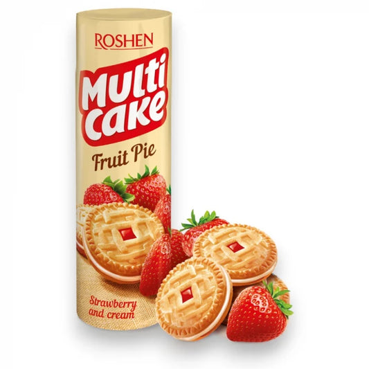 ROSHEN Biscuiti Crema Capsuni 180 g - WALTI
