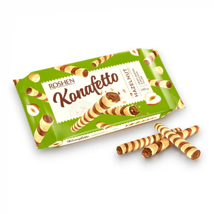 ROSHEN KONAFETTO Napolitana cu Crema de Alune 140 g - WALTI