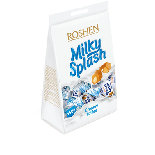 ROSHEN Milky Splash Caramele cu Umplutura de Lapte 150 g