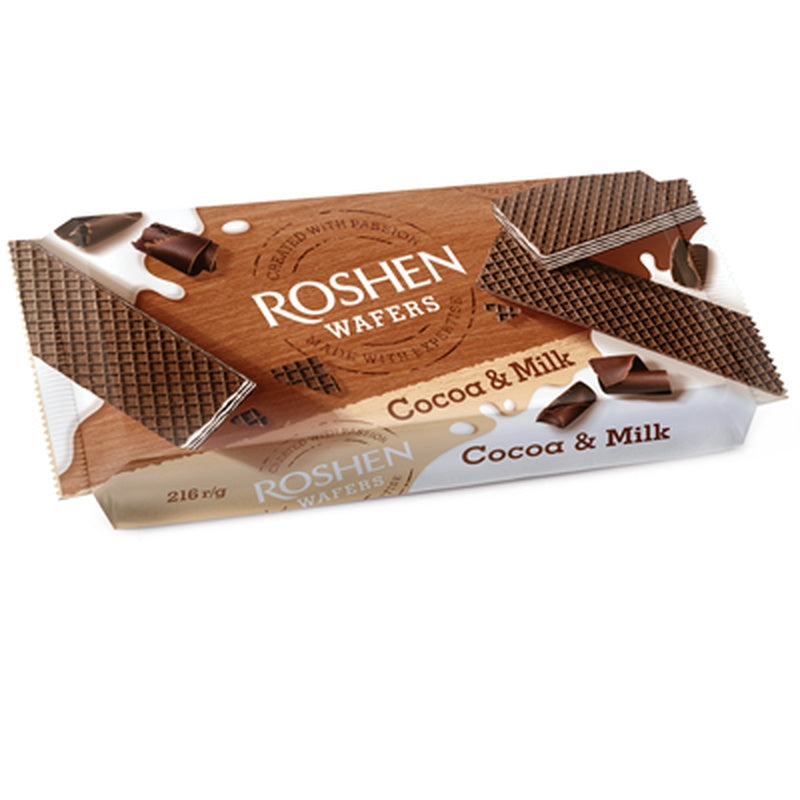 ROSHEN Napolitane Cacao si Lapte 216 g