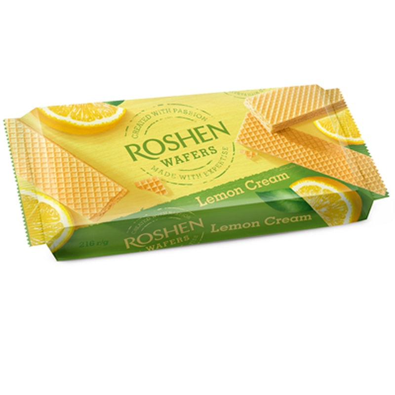 ROSHEN Wafers Lemon Napolitane cu Umplutură de Lămâie 75% 216 g