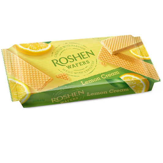 ROSHEN Wafers Lemon Napolitane cu Umplutură de Lămâie 75% 216 g