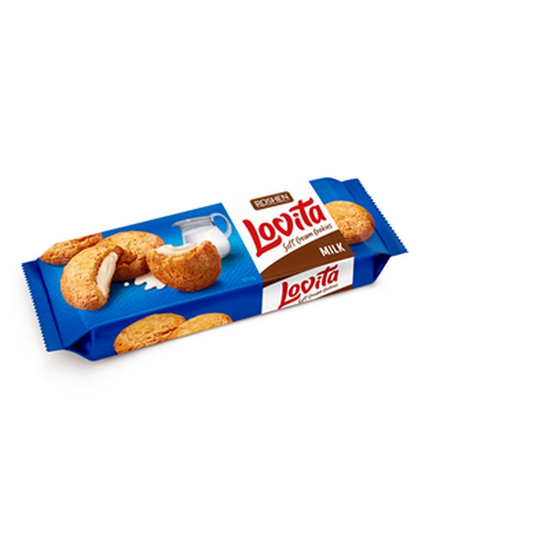 ROSHEN lovita Soft Cream Milk Biscuti cu Umplutura de Lapte 127 g