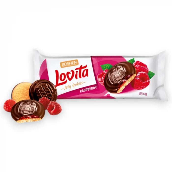 ROSHEN lovita Biscuiti cu Jeleu de Zmeura 135 g - WALTI