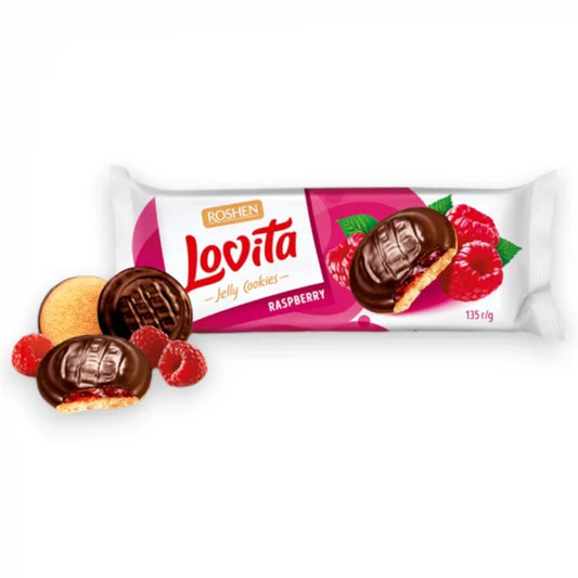ROSHEN lovita Biscuiti cu Jeleu de Zmeura 135 g - WALTI