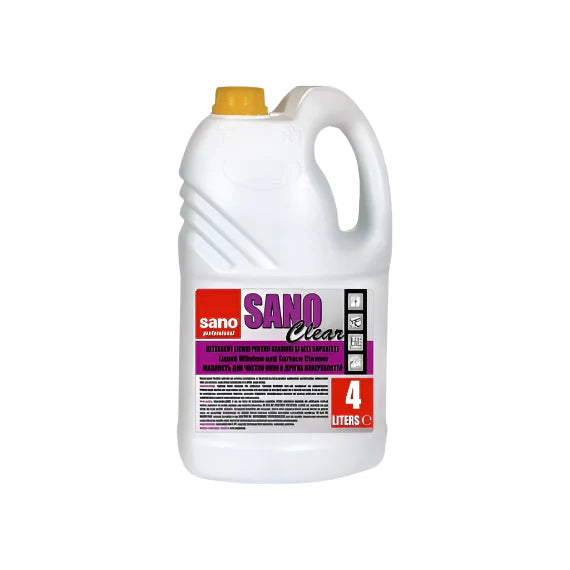 SANO Clear Detergent Lichid pentru Geamuri si alte Suprafete 4 L - WALTI