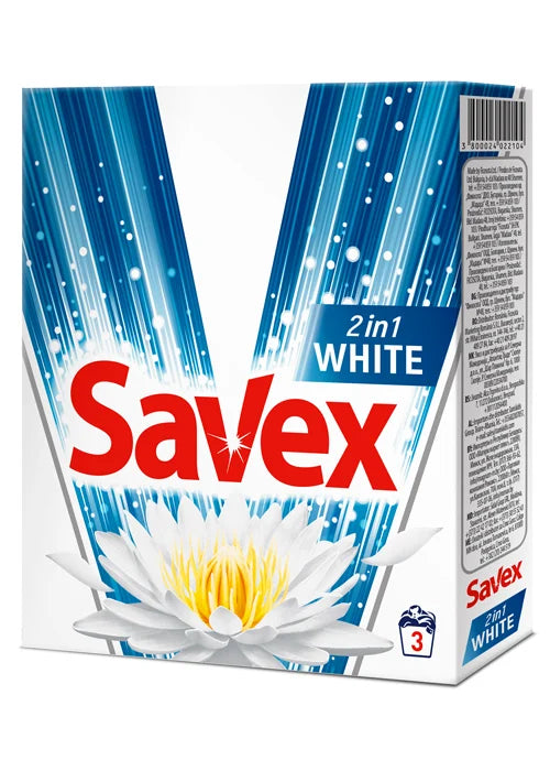 SAVEX 2in1 Detergent Automat pentru Tesaturi Albe 300 g - WALTI