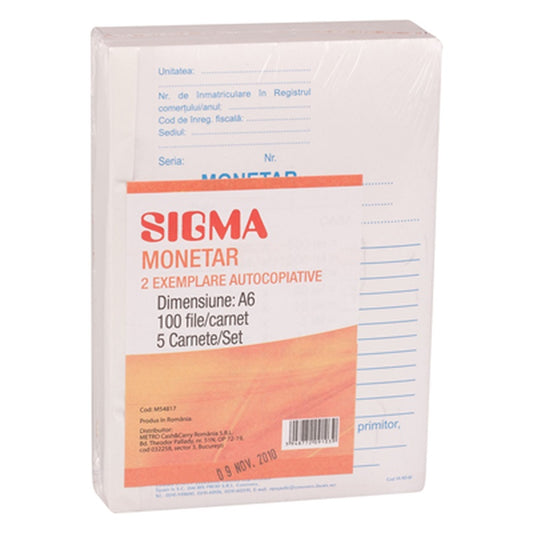 SIGMA Monetar A6 Aut2E 5 Carnete X 50 Seturi
