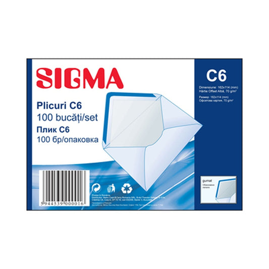 SIGMA Plic C6 Gumat 70G 100 bucati
