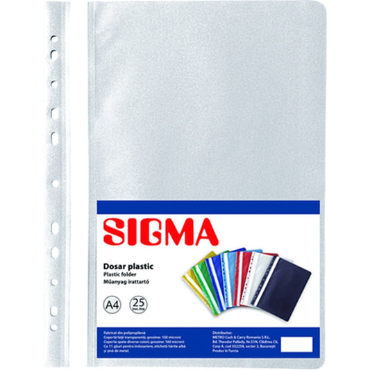 SIGMA Set 25 Dosare A4 Polipropilena Alb