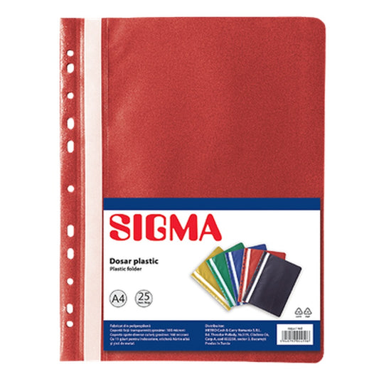 SIGMA Set 25 Dosare A4 Polipropilena Rosu