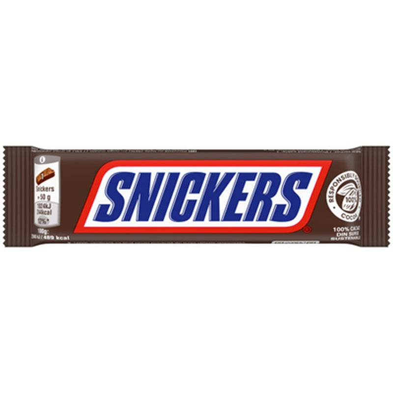SNICKERS Baton Ciocolata cu Caramel si Alune 50 g