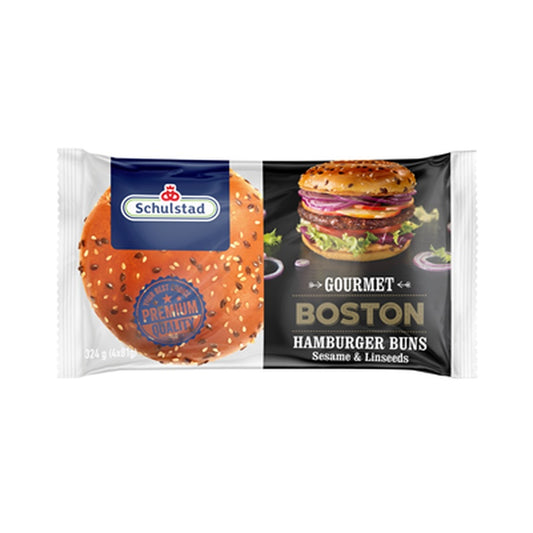 Schulstad Gourmet Boston Chifla Hamburger cu Seminte de In si Susan 4 x 81 g ❄