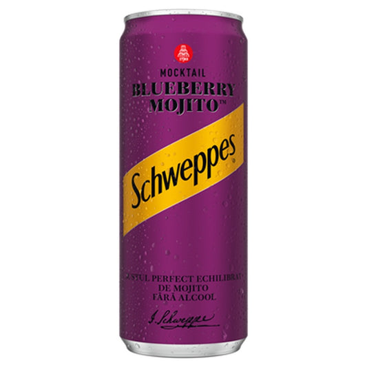 Schweppes Blueberry Mojito Bautura Racoritoare Carbogazoasa Doza SGR 4 x 0,33 L